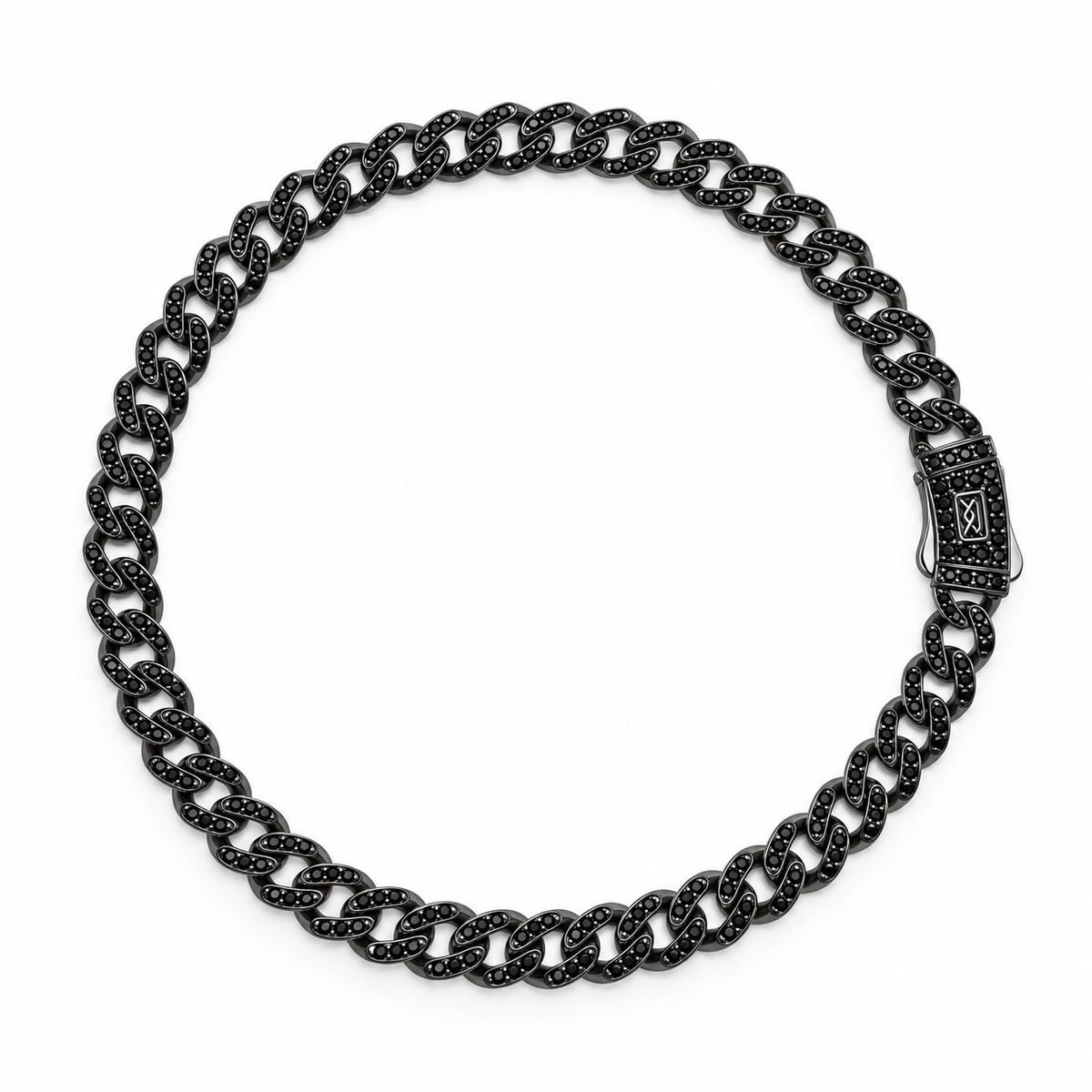 Pulso Cubano Negro Iced – 18.5 cm | 9 g