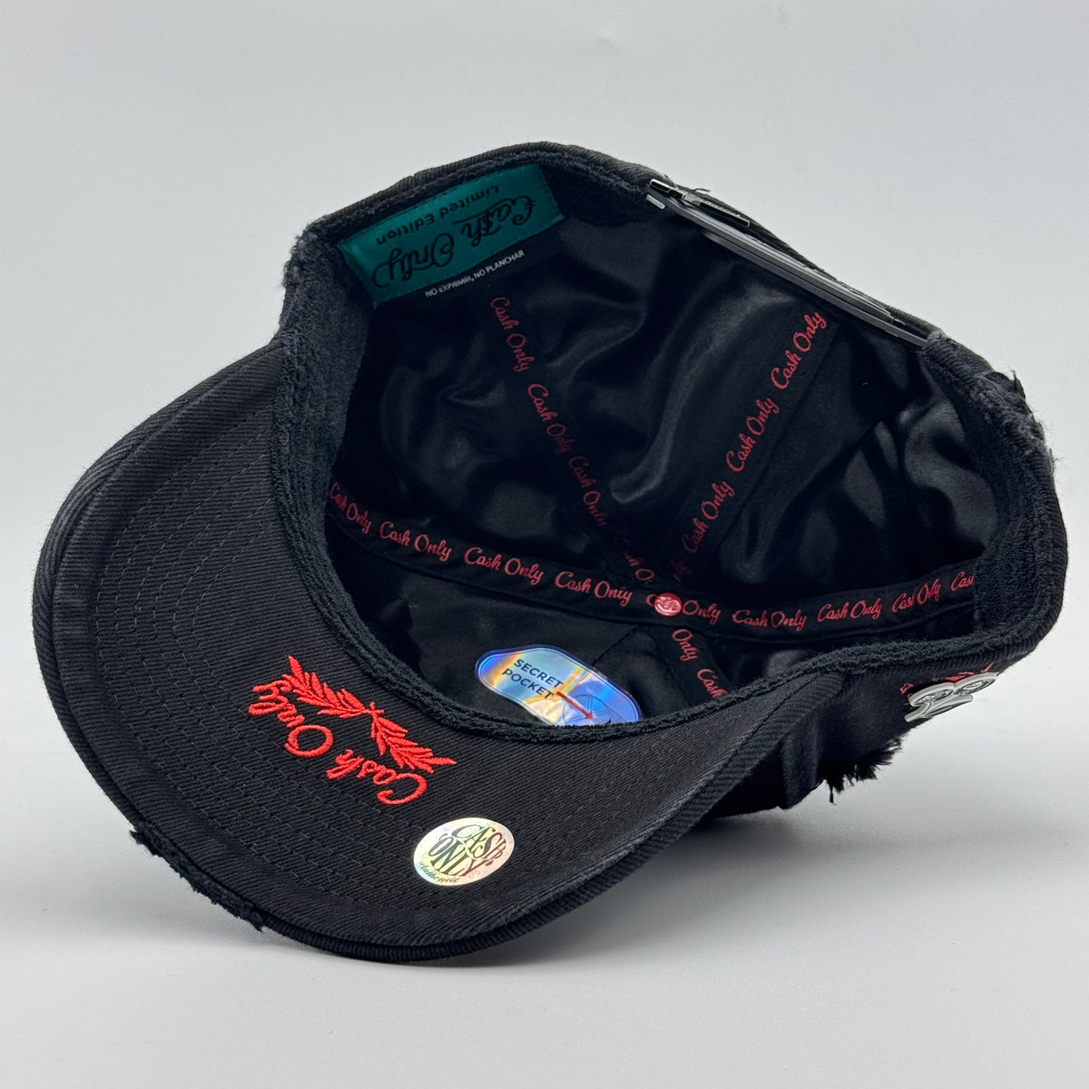 GORRA CASH ONLY - DENIM BLACK/RED (CURVA)