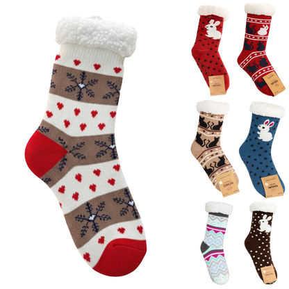 Calcetas De Invierno Con Diseño Navideño Y Forro Peluche Súper Cómodo