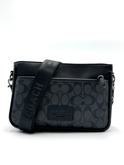 Bandolera Coach District – Negro con gris