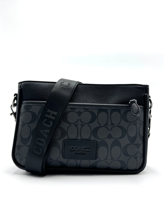 Bandolera Coach District – Negro con gris