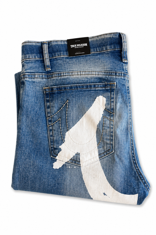 True Religion Blue White Splash Denim