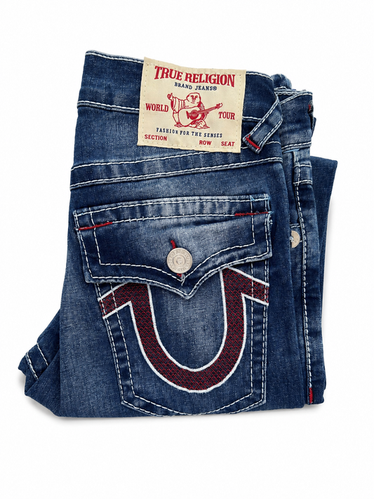 True Religion Blue Red Horseshoe Denim