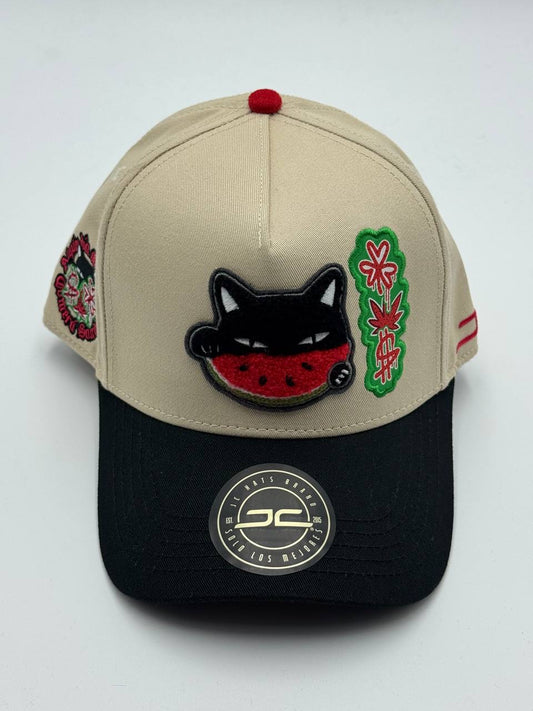 GORRA JC HATS - WATERMELON CAT BEIGE/BLACK