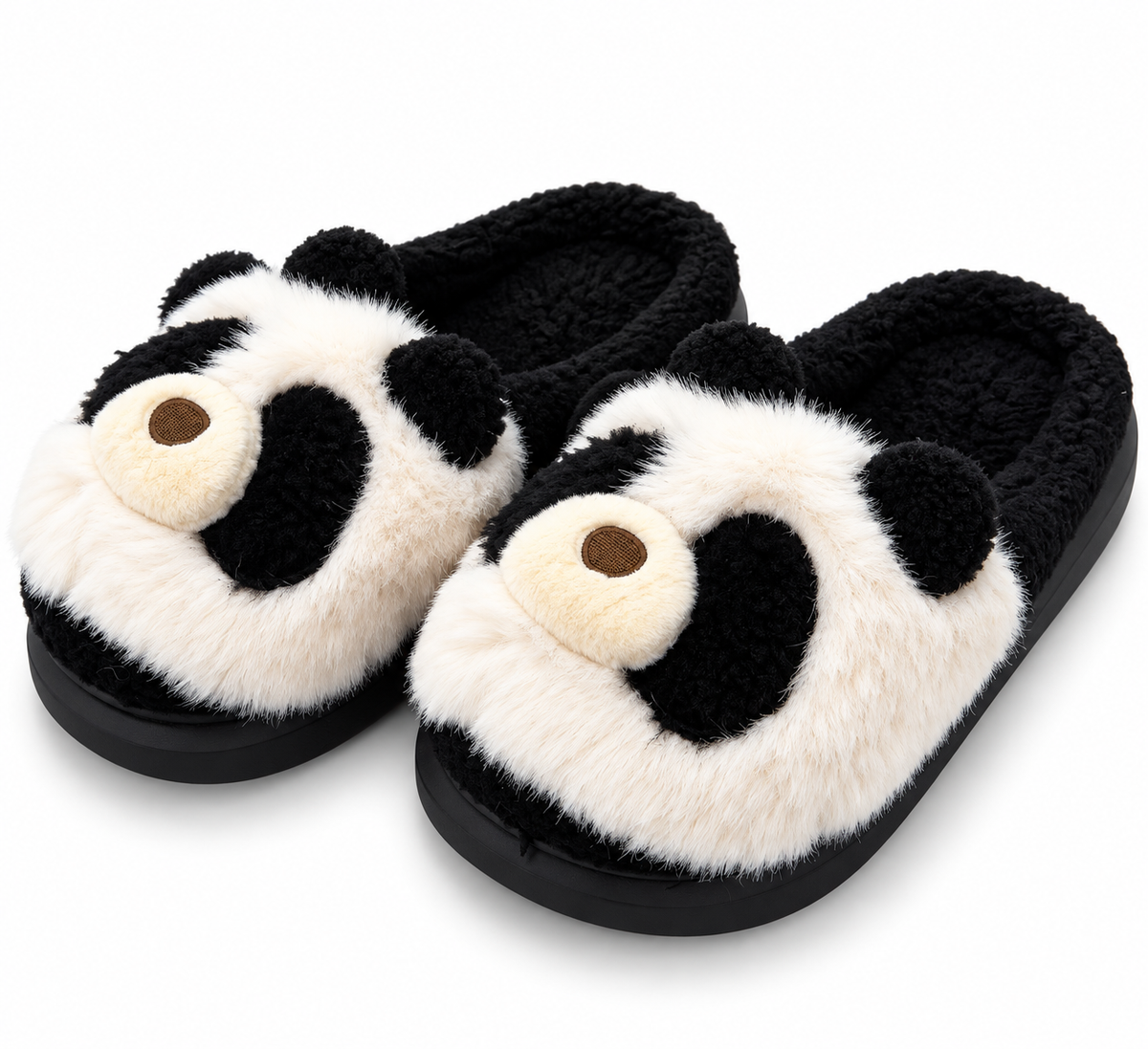 PANTUFLA DAMA PANDA NEGRO