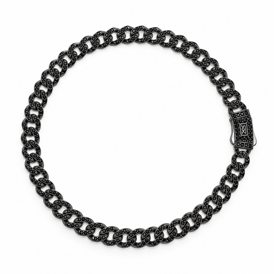 Pulso Cubano Negro Iced – 18.5 cm | 9 g