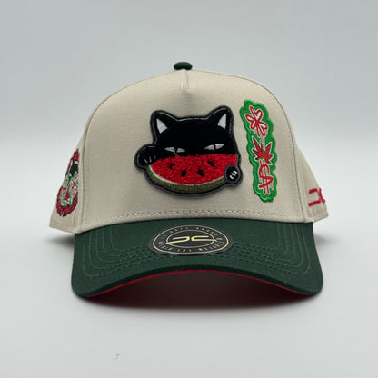 GORRA JC HATS - WATERMELON CAT BEIGE/GREEN