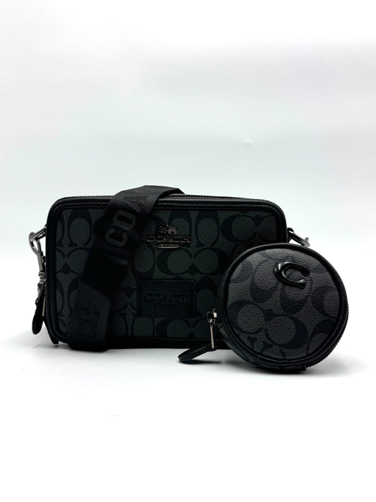 Bandolera Coach Min - Negro con gris
