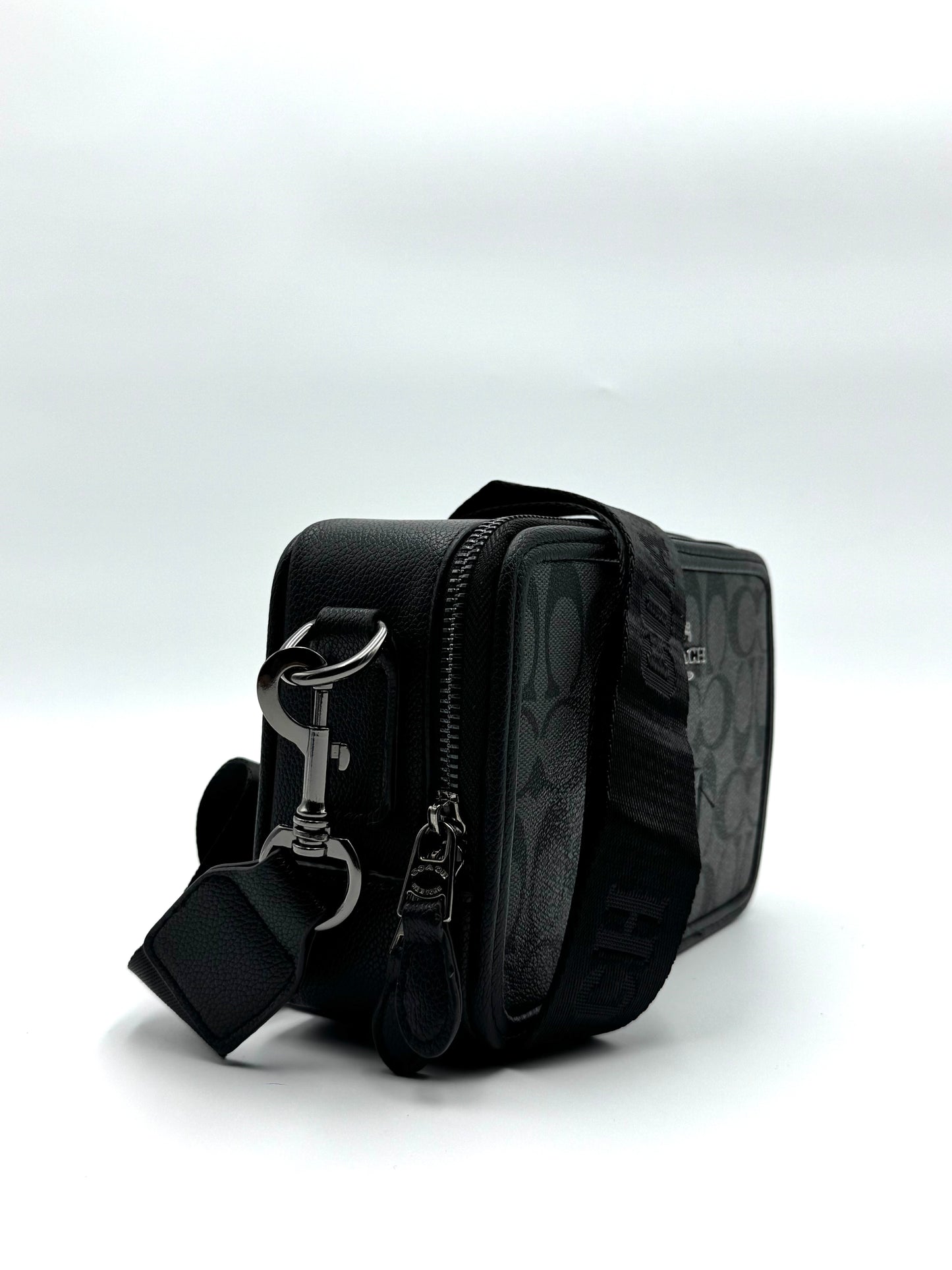 Bandolera Coach Min - Negro con gris