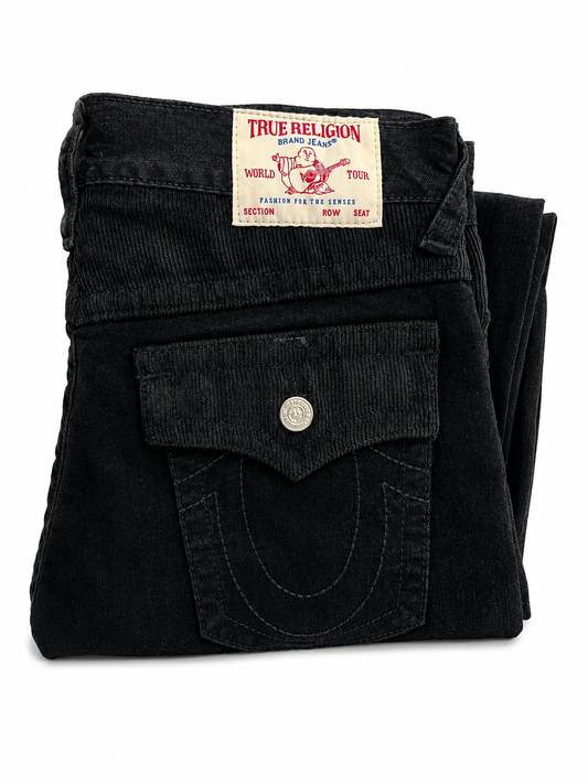 True Religion Black Corduroy Denim