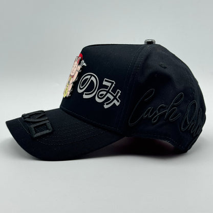 GORRA CASH ONLY - LUCKY CAT BLACK (CURVA)