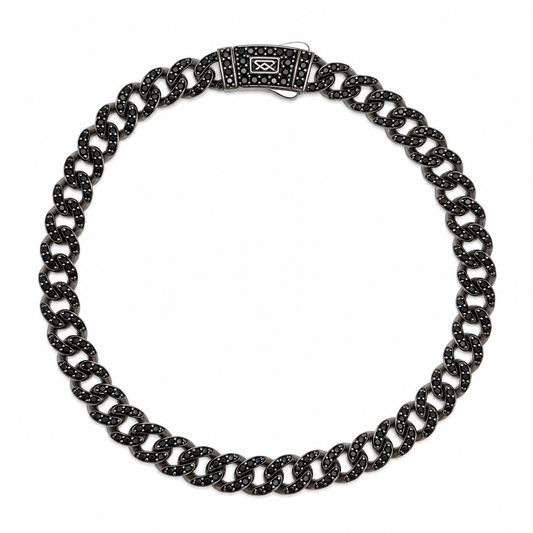 Pulso Cubano Negro Iced – 18 cm | 9.1 g