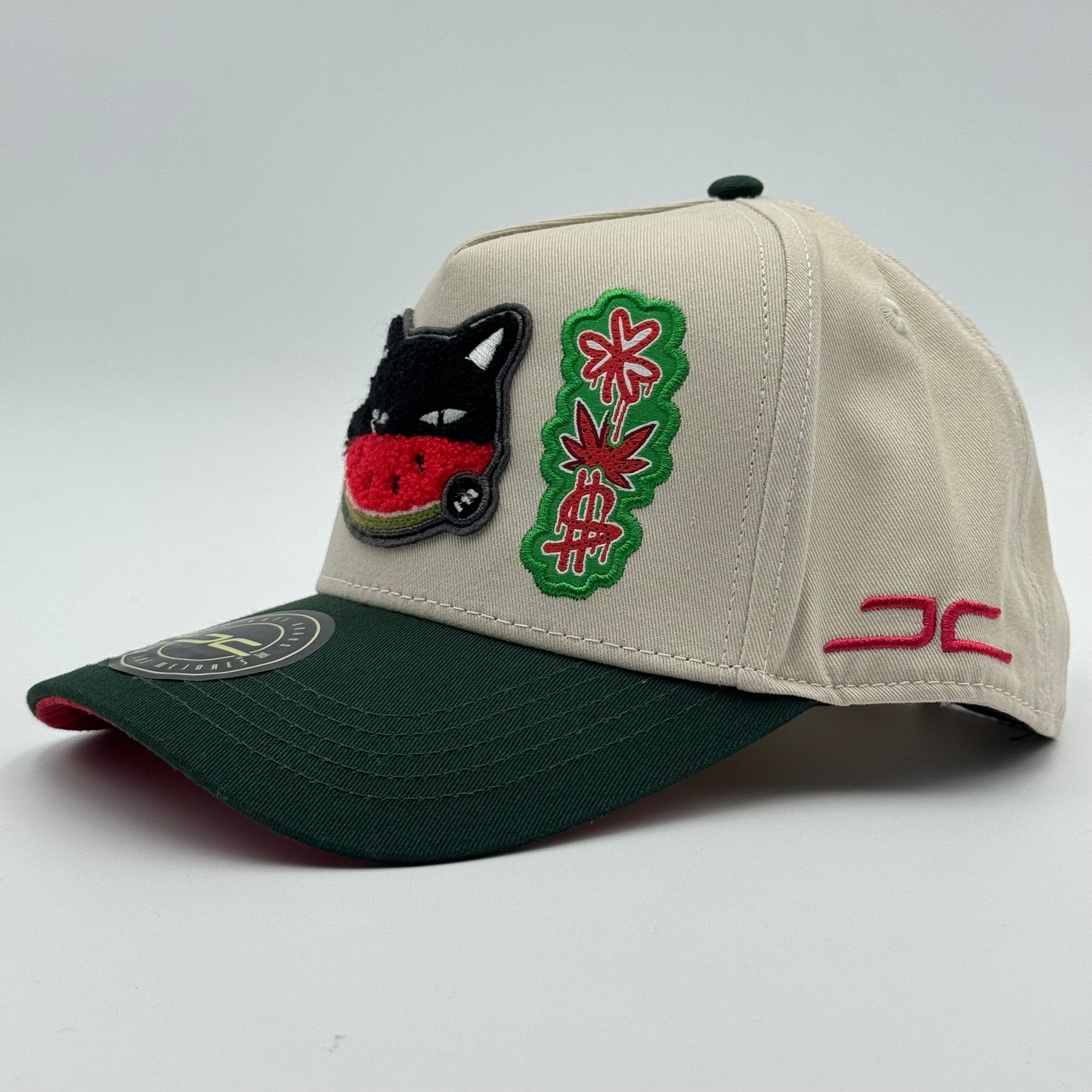GORRA JC HATS - WATERMELON CAT BEIGE/GREEN