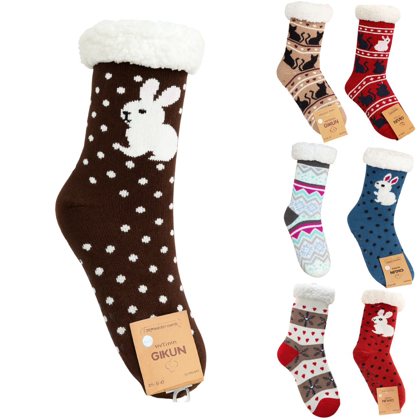 Calcetas De Invierno Con Diseño Navideño Y Forro Peluche Súper Cómodo