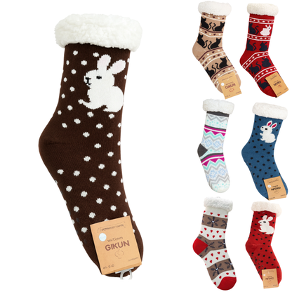 Calcetas De Invierno Con Diseño Navideño Y Forro Peluche Súper Cómodo