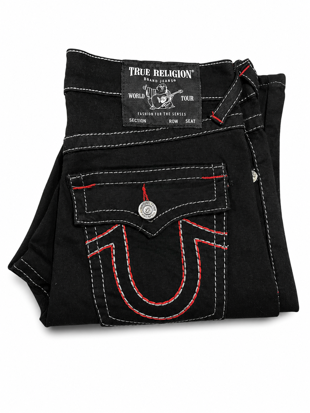 True Religion Black Red Outline Denim