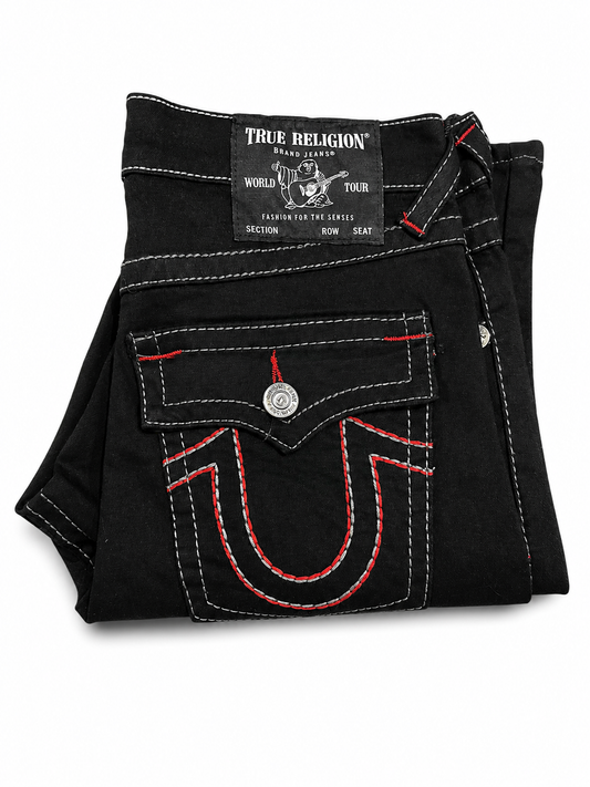 True Religion Black Red Outline Denim
