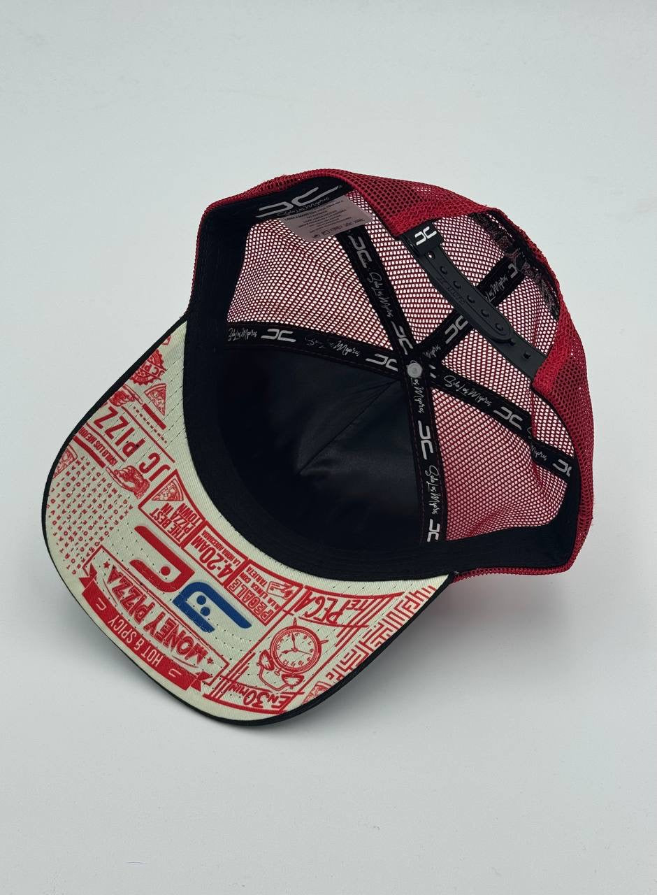 GORRA JC HATS - FOOD MONEY CURVA NEGRO/ROJO