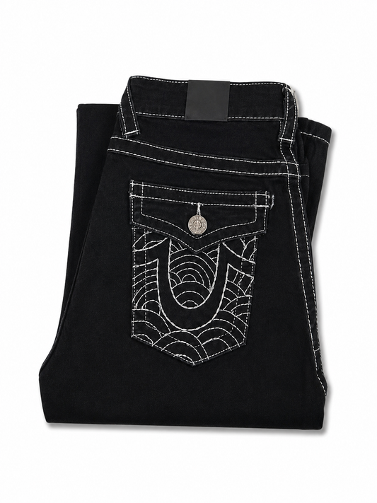 True Religion Geno Big T Slim Spider Stitch Black