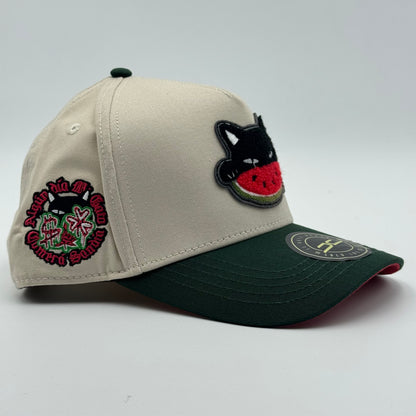 GORRA JC HATS - WATERMELON CAT BEIGE/GREEN