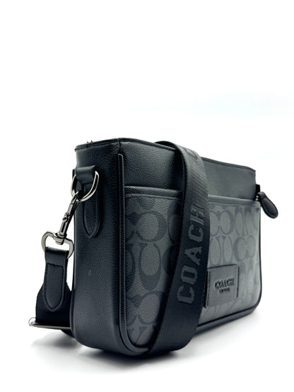 Bandolera Coach District – Negro con gris