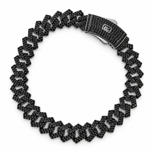 Pulso Cubano Negro Iced – 19 cm | 14.7 g