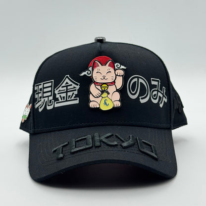 GORRA CASH ONLY - LUCKY CAT BLACK (CURVA)