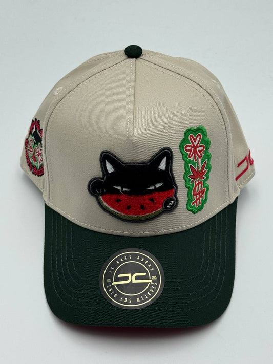 GORRA JC HATS - WATERMELON CAT BEIGE/GREEN