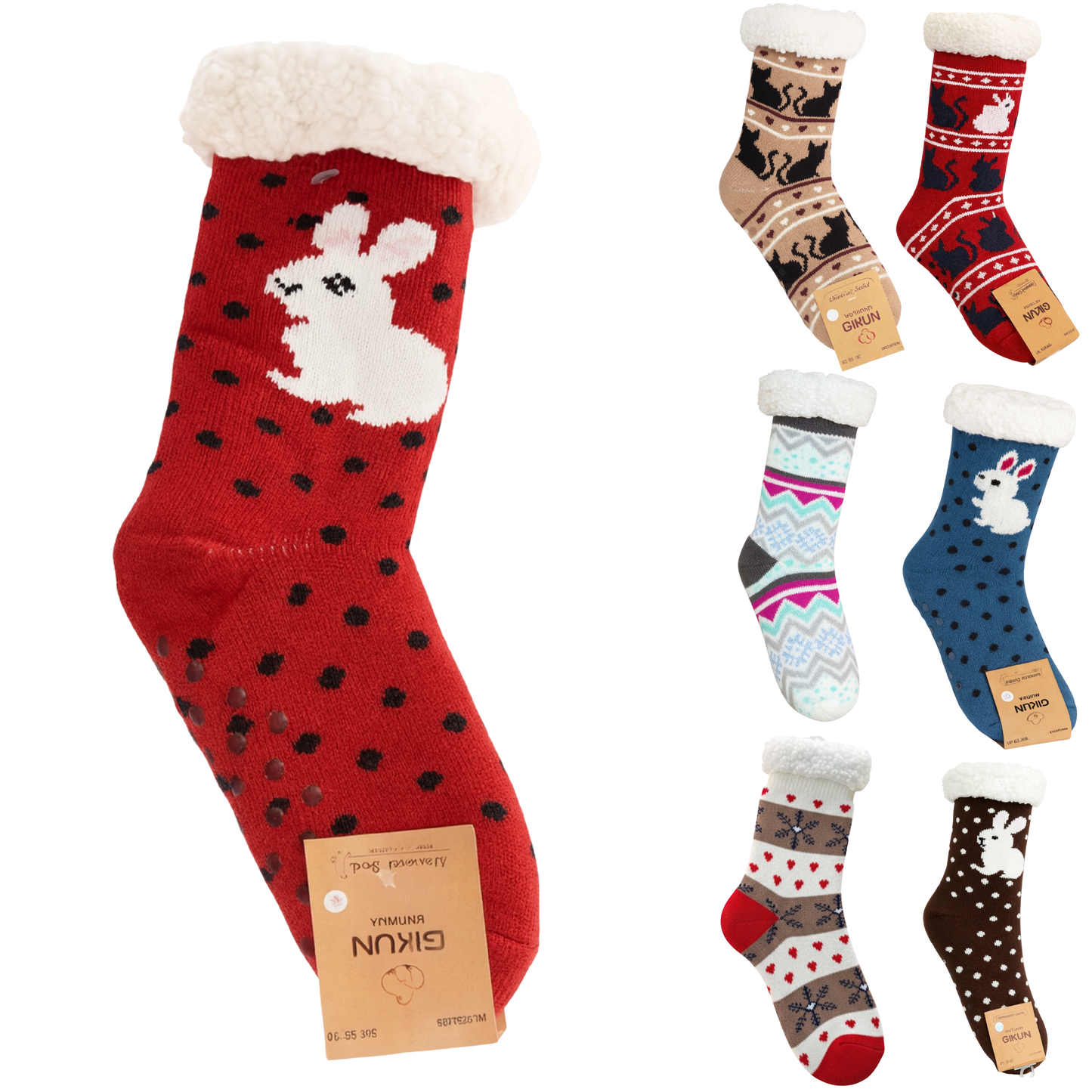 Calcetas De Invierno Con Diseño Navideño Y Forro Peluche Súper Cómodo