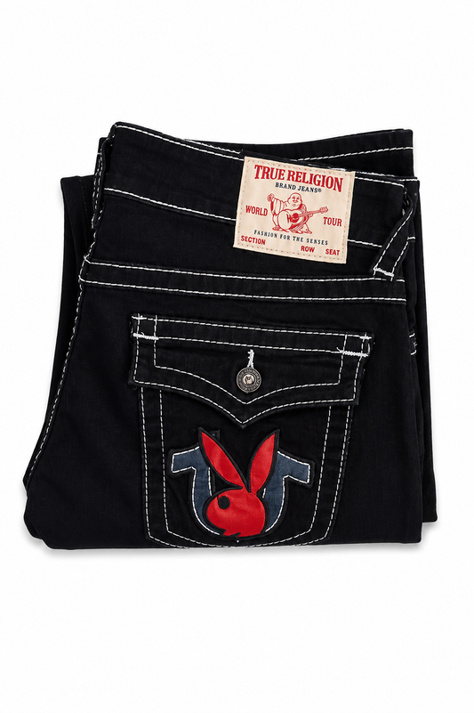 True Religion Black Playboy Horseshoe Denim
