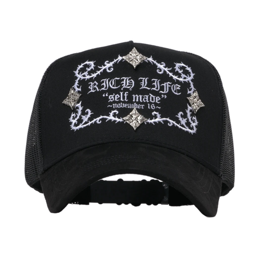 (PREVENTA) GORRA BARBAS HATS X RICO O MUERTO - RICHLIFE BLACK
