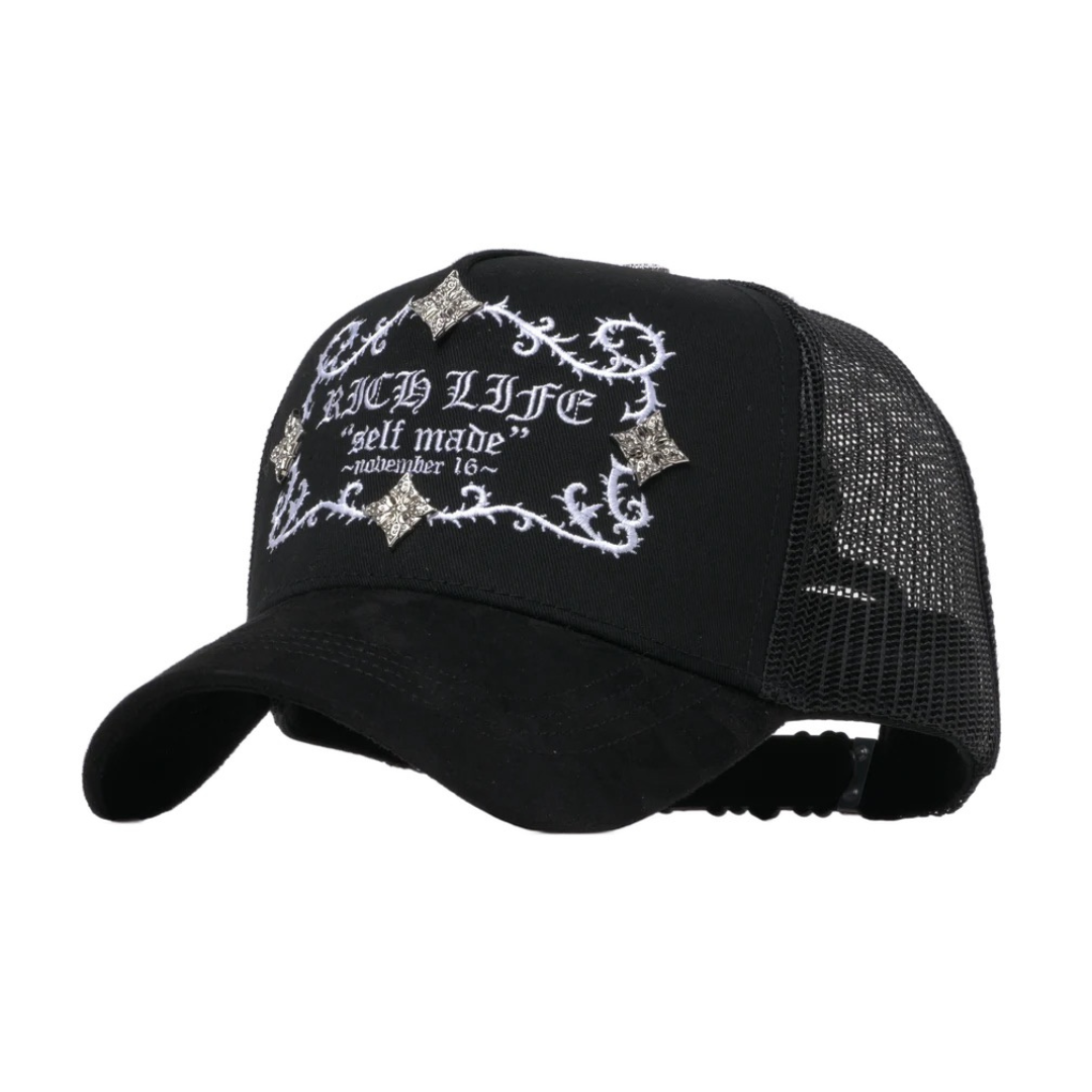 (PREVENTA) GORRA BARBAS HATS X RICO O MUERTO - RICHLIFE BLACK
